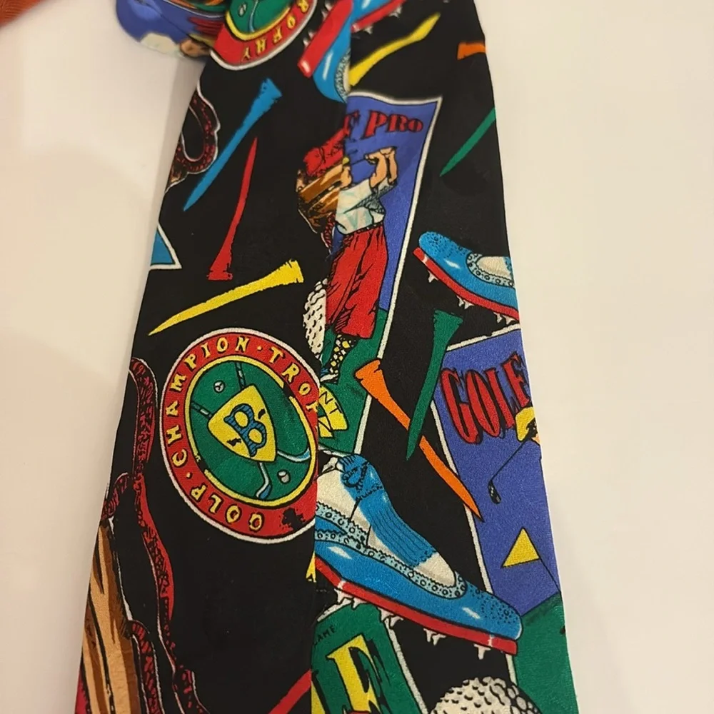 Addiction Golf Tournament Theme Men's 100% Silk Hand Made Necktie
